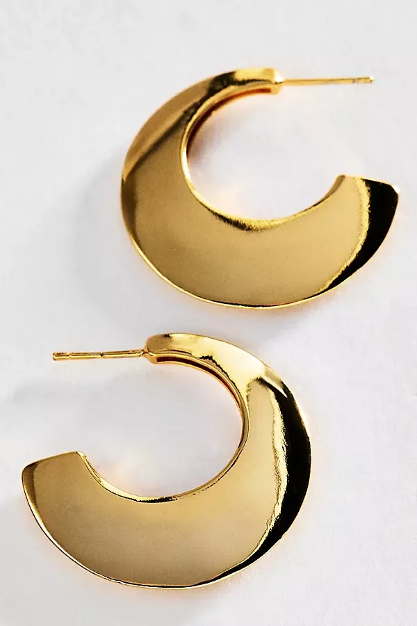 Flat Crescent Hoop Earrings