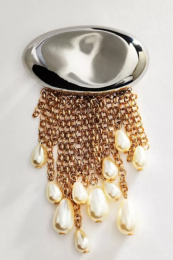 Fringe Pearl Drop Brooch by Anthropologie