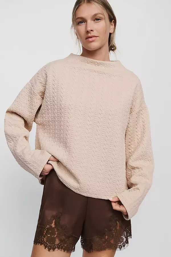 Sadie Quilted Mock Neck Top by Sanctuary