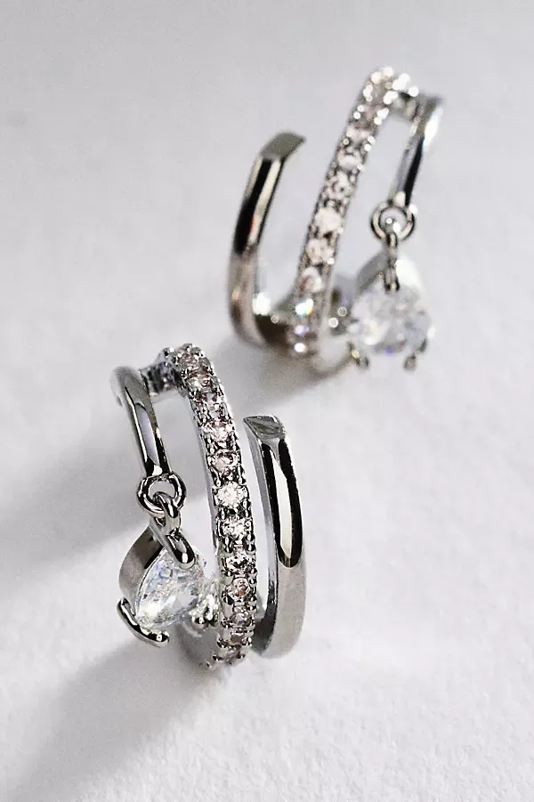 Pav Split Hoop Earrings by Anthropologie