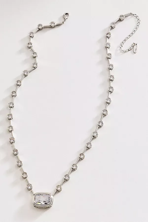 East West Rectangle Crystal Necklace