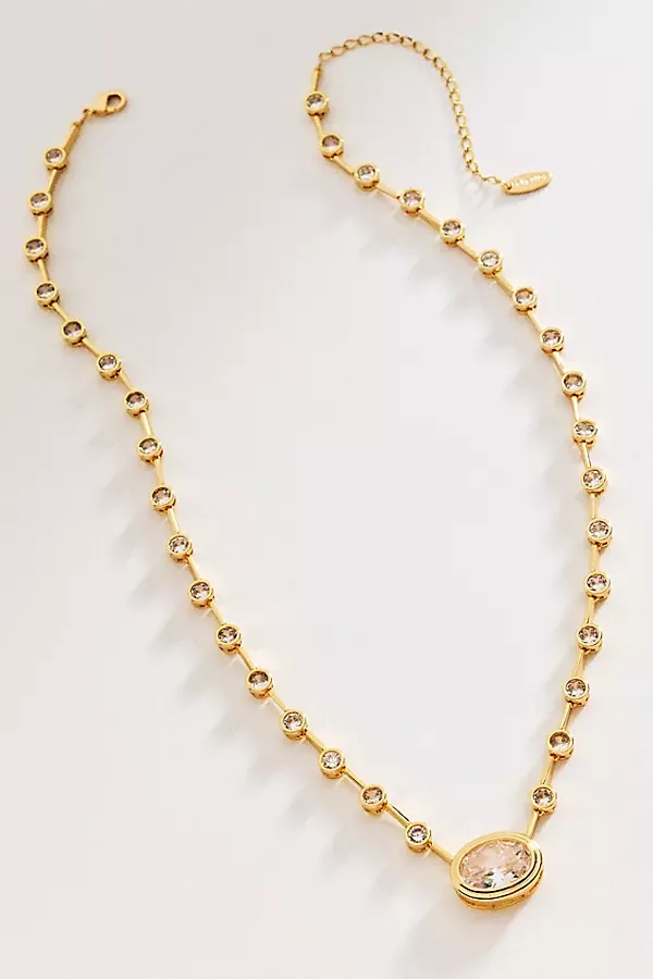 East West Oval Crystal Necklace