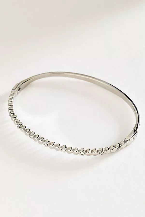 Bezel-Set Crystal Station Bangle Bracelet