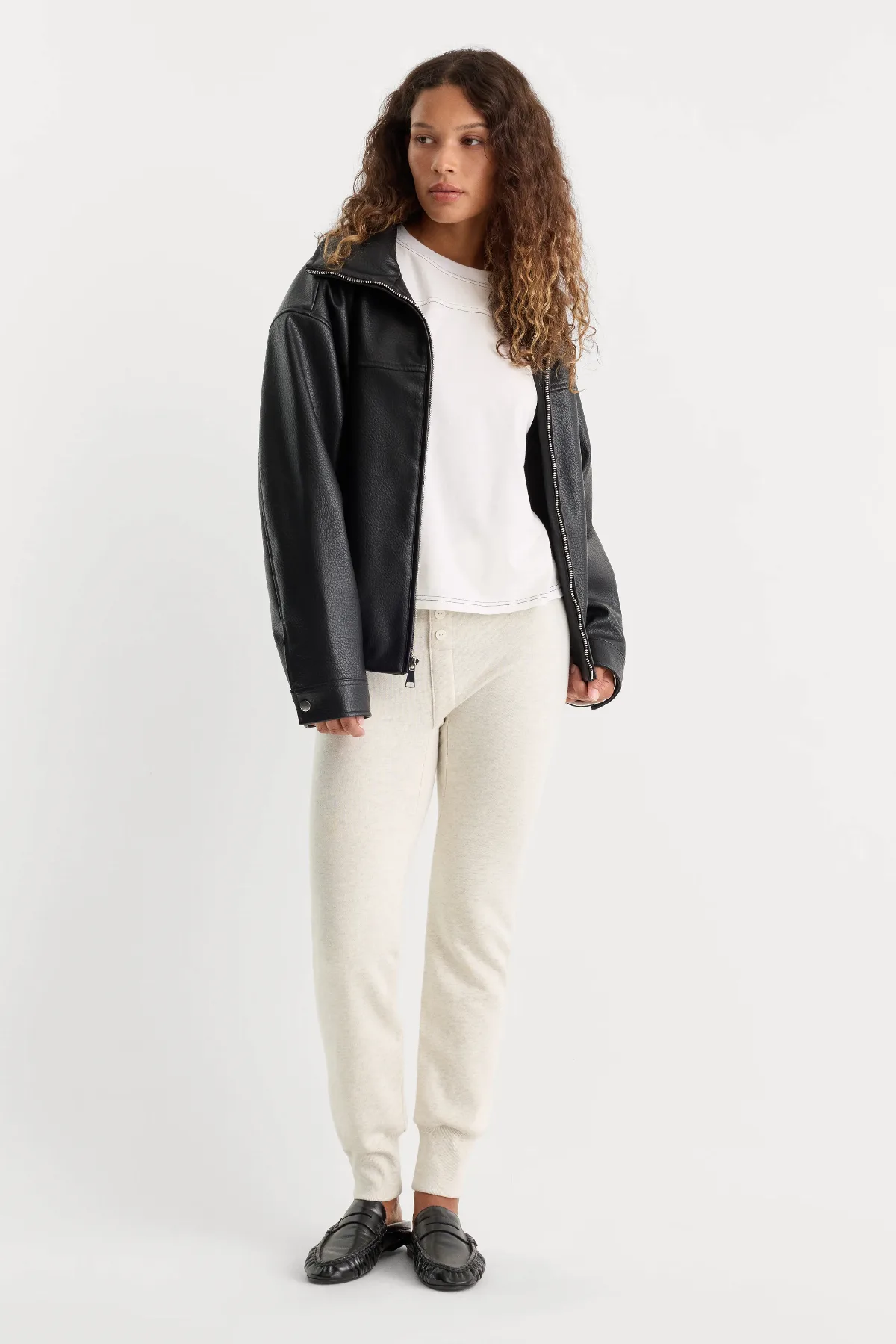The French Terry Button Front Legging by Khloé Kardashian by GOOD AMERICAN
