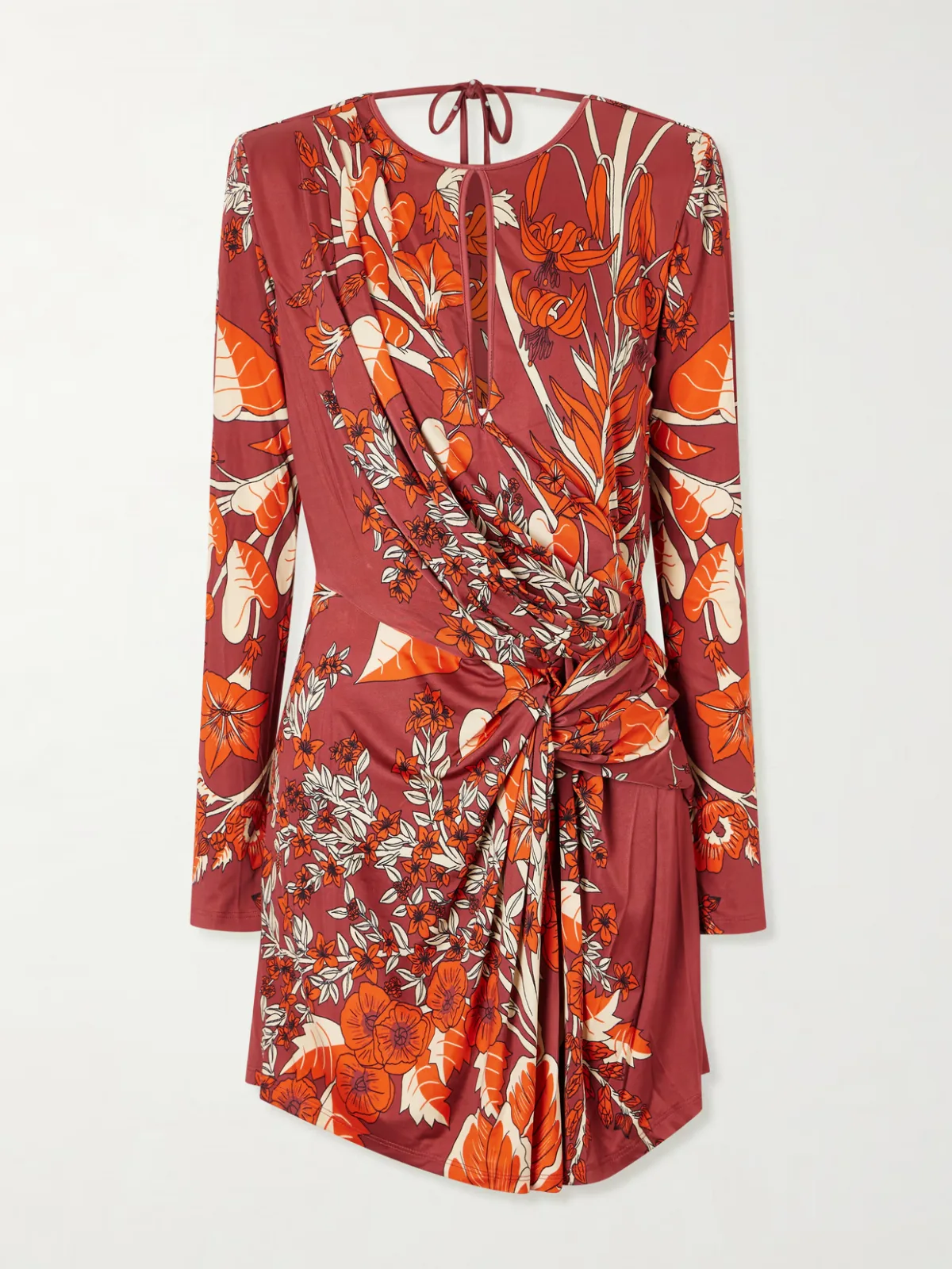 - Rainforest Canopy Open-back Draped Printed Jersey Mini Dress - by Johanna Ortiz