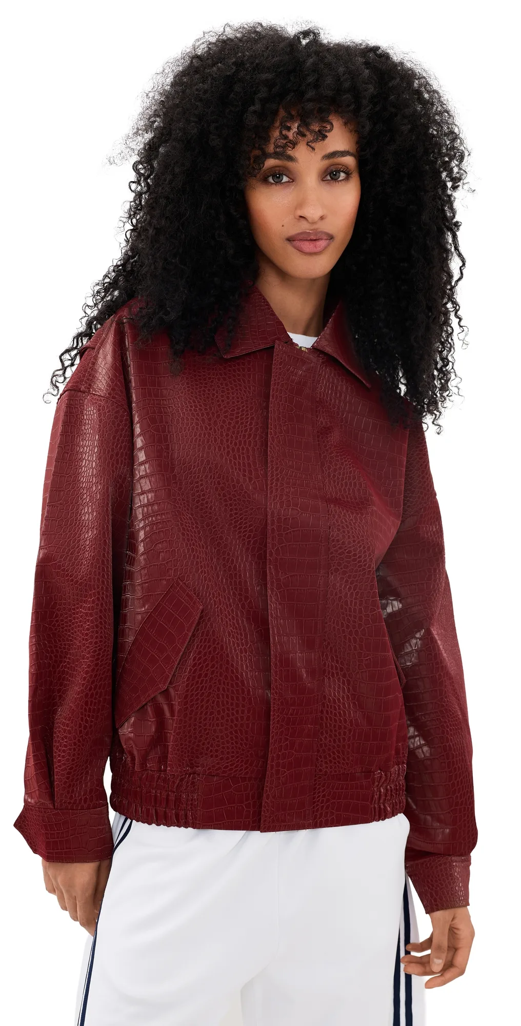 Kenny Faux Leather Bomber Jacket by Lioness