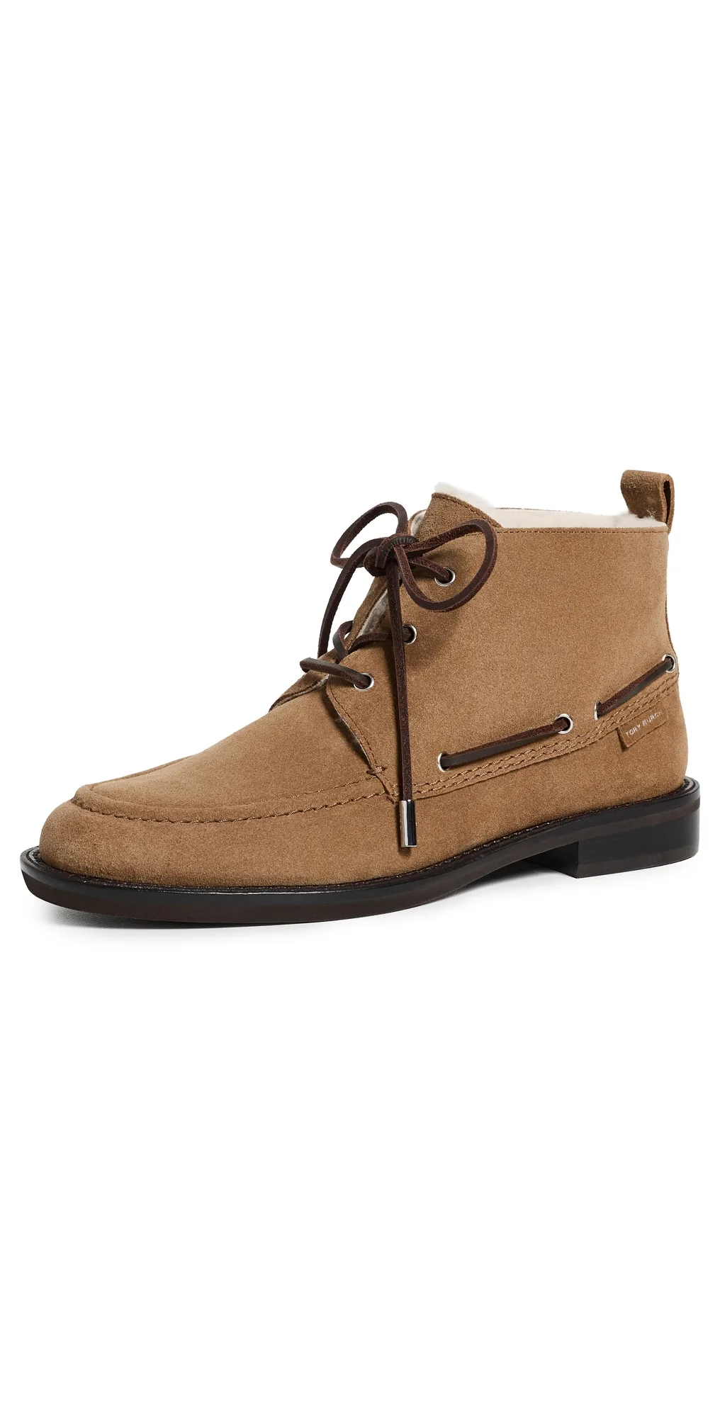 Duck Shearling Suede Ankle Boots by Tory Burch