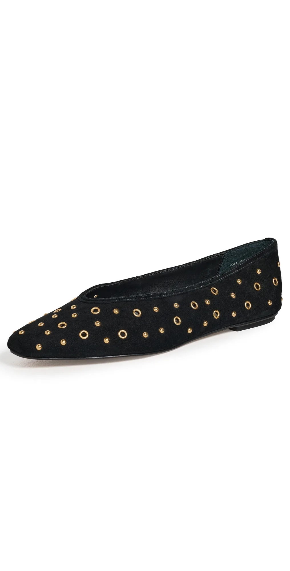 Caret Stud Flats Onyx Suede by Dolce Vita