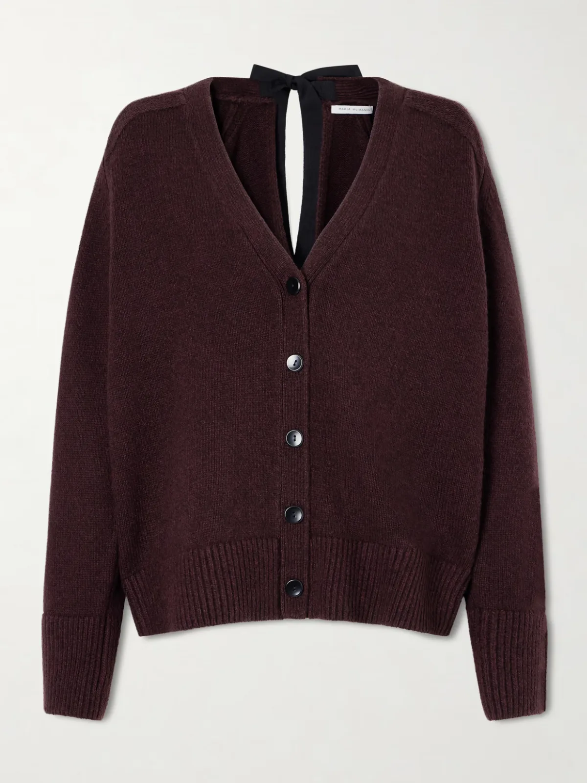 - Open-back Bow-detailed Cashmere And Cotton-blend Cardigan -