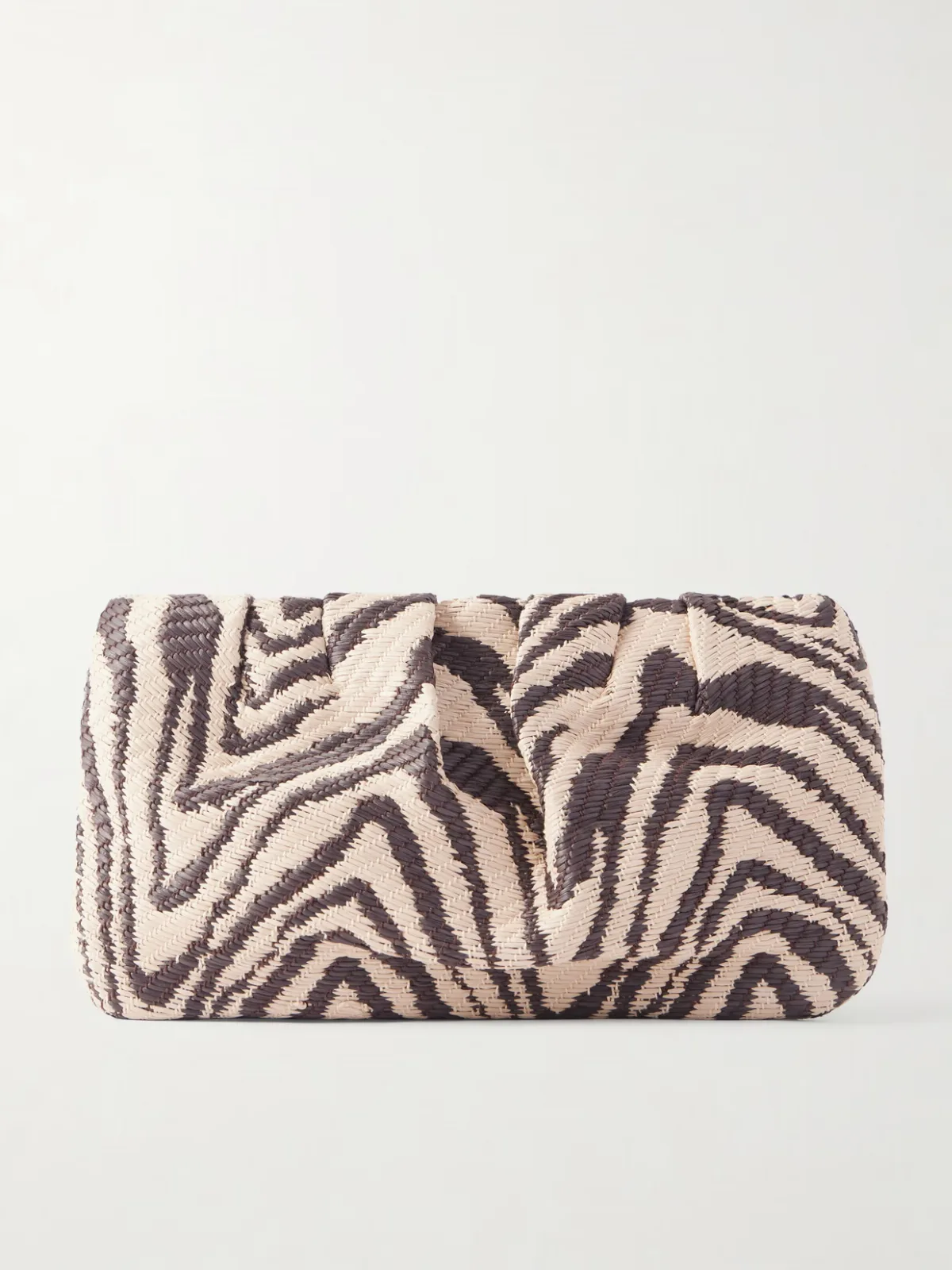 - Serena Zebra-jacquard Woven Clutch -