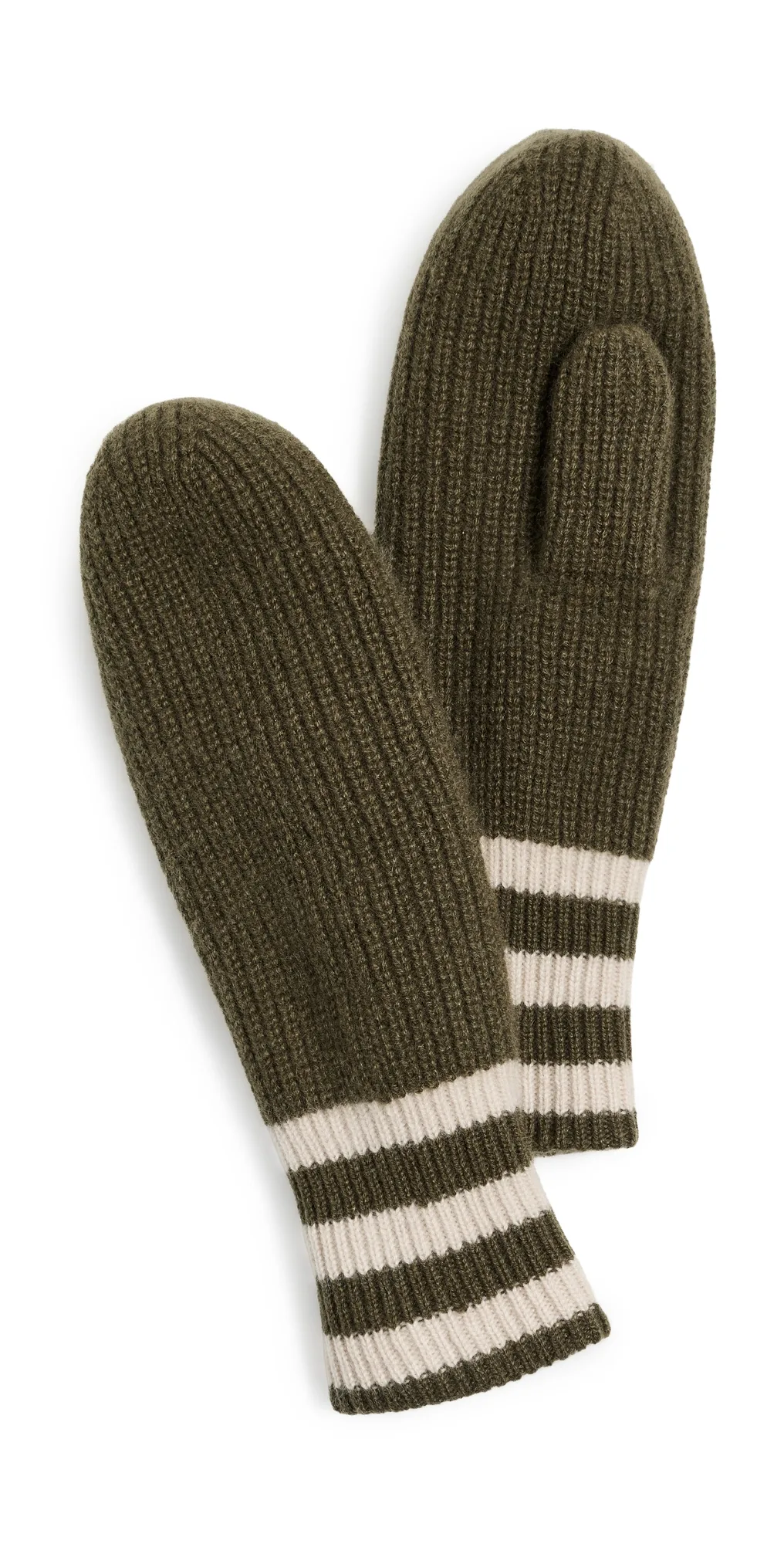 Cashmere Striped Mittens by White & Warren