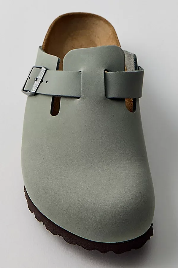 Boston Oiled Leather Clogs in Pure Sage by Birkenstock