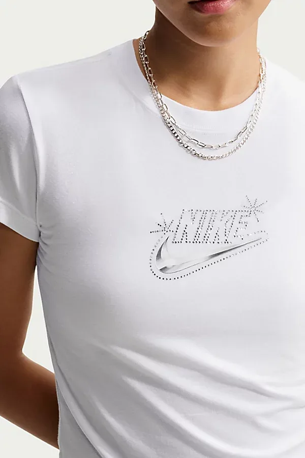 Sportswear Chill Knit Rhinestone Graphic Slim Cropped Tee by Nike