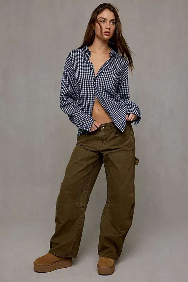 BDG No Mans Land Cotton Canvas Wide Leg Carpenter Pants by BDG