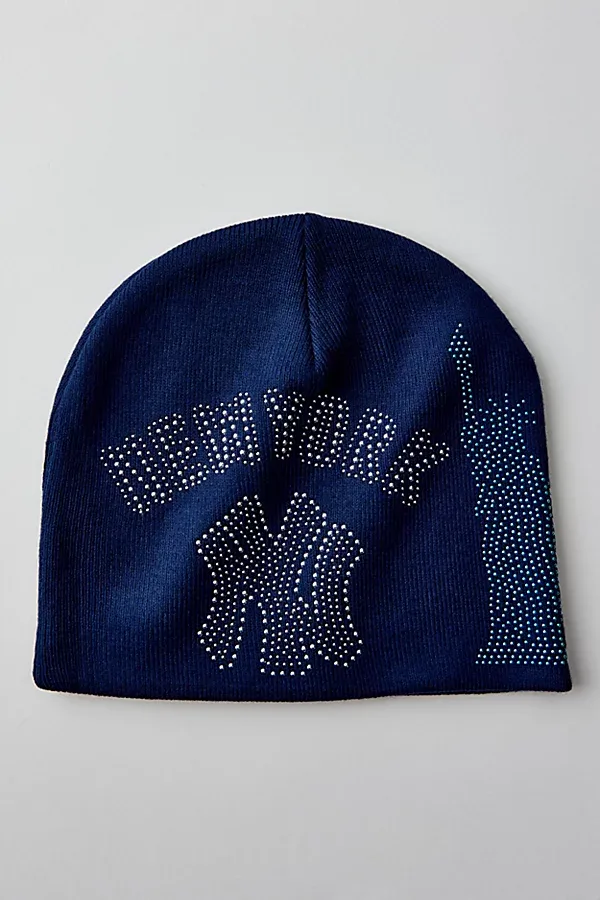Mitchell & Ness MLB New York Yankees Team Logo Rhinestone Stud Beanie by Mitchell & Ness