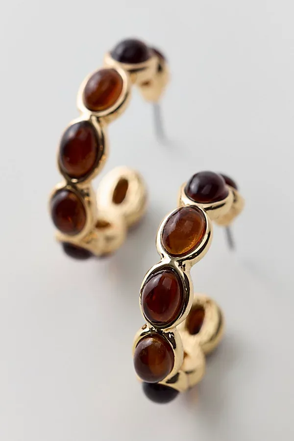 Samia Stone Hoop Earrings by Urban Outfitters