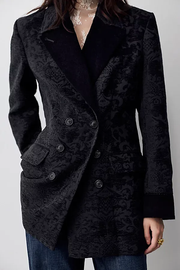 Lilou Jacquard Tuxedo Blazer