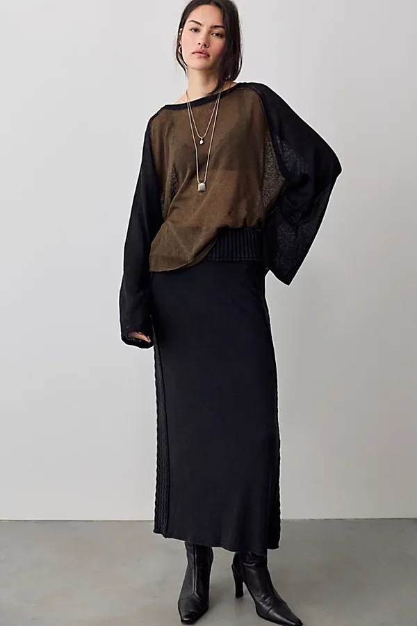 Patina Washed Swit Maxi Skirt by Free People