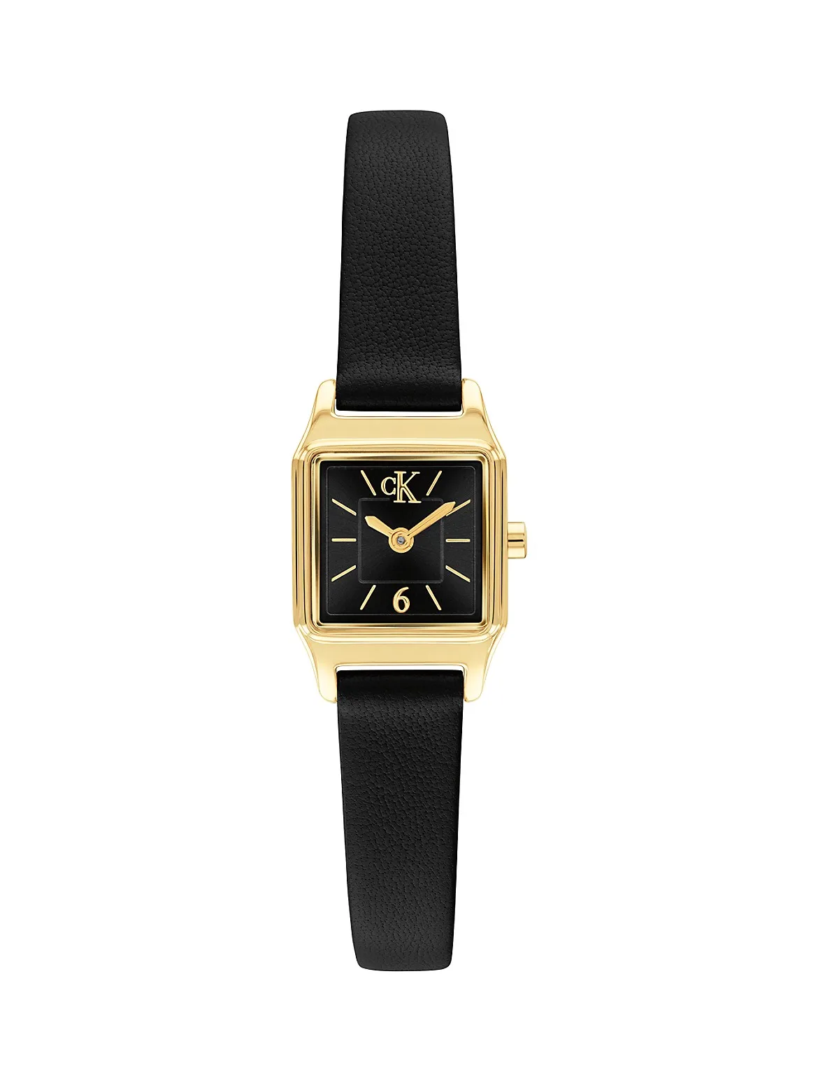 Square Monogram Leather Strap Watch by Calvin Klein