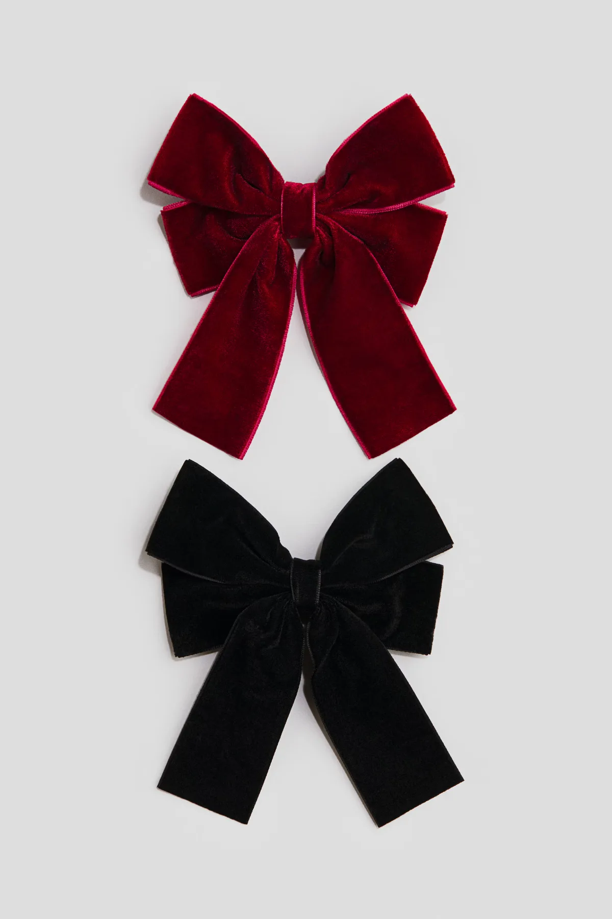 2-Pack Velvet-Bow Hair Clips by H&M