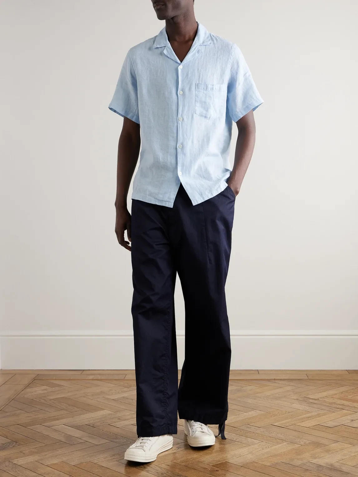 Camp-Collar Linen Shirt by Portuguese Flannel