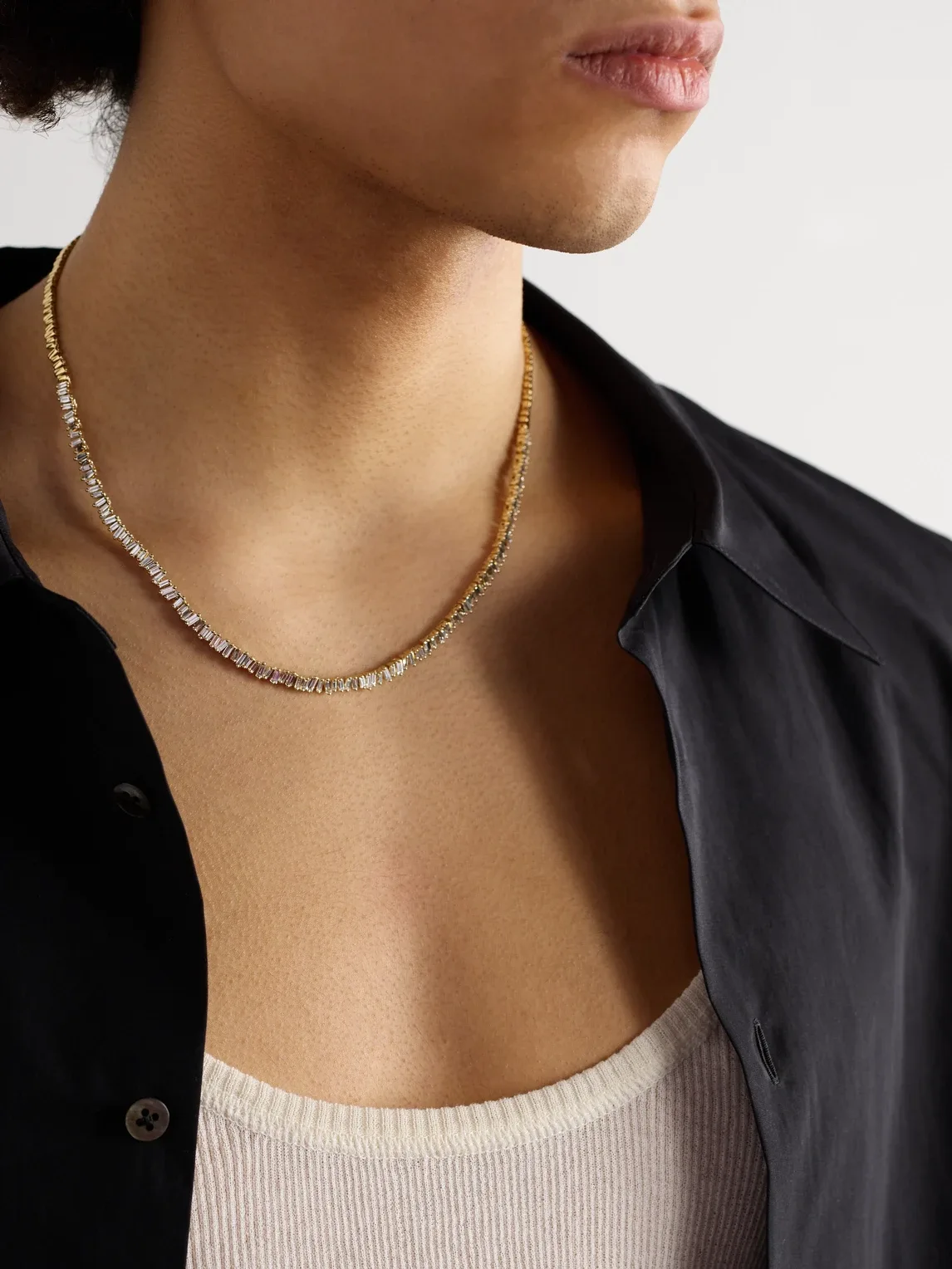 18-Karat Gold Diamond Tennis Necklace by Suzanne Kalan
