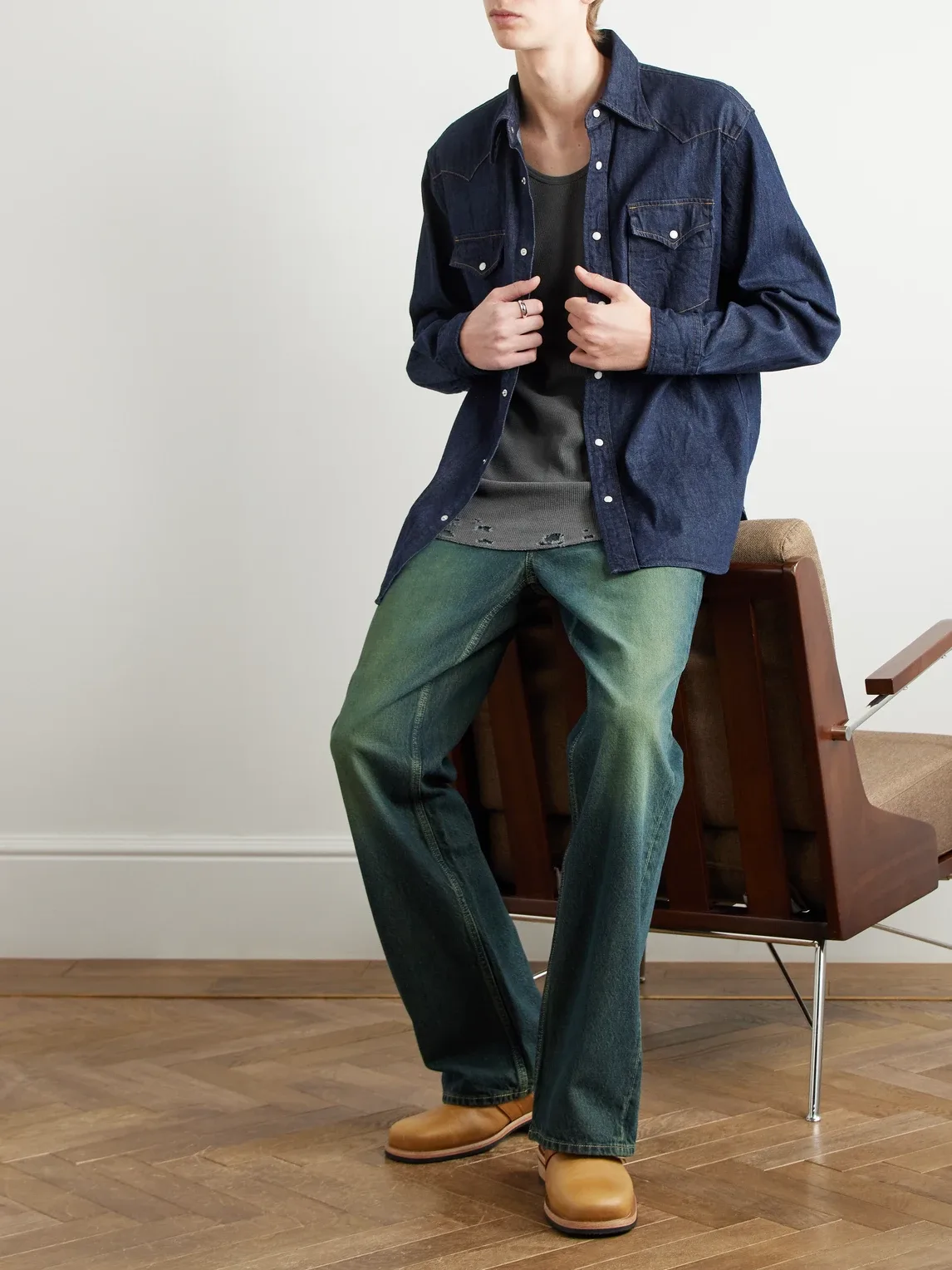 Husky Denim Western Shirt