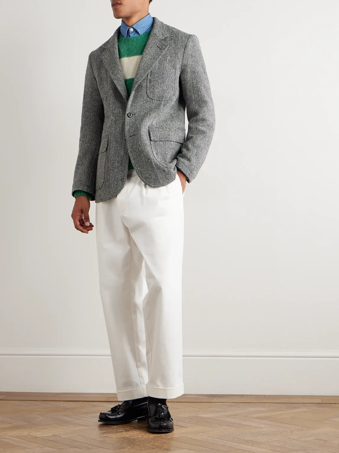 Games Mk. VII Unstructured Herringbone Harris Wool-Tweed Blazer