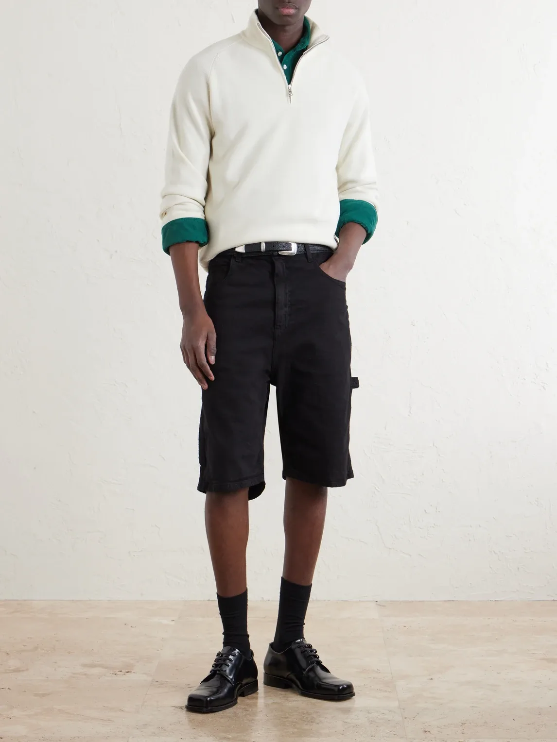 Beach Painter Straight-Leg Denim Shorts by Monitaly
