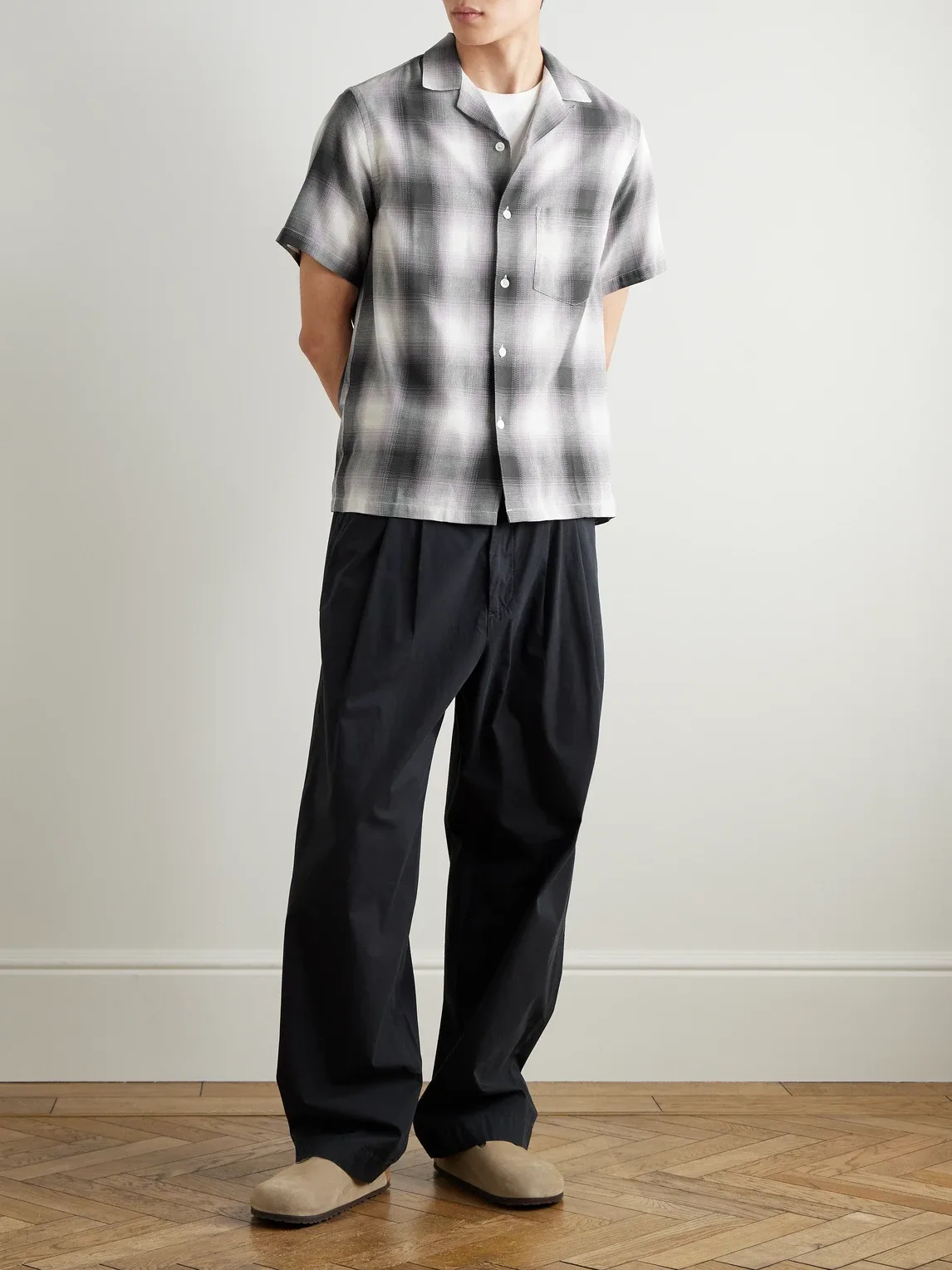 Smogy Convertible-Collar Checked Cotton Shirt by Portuguese Flannel
