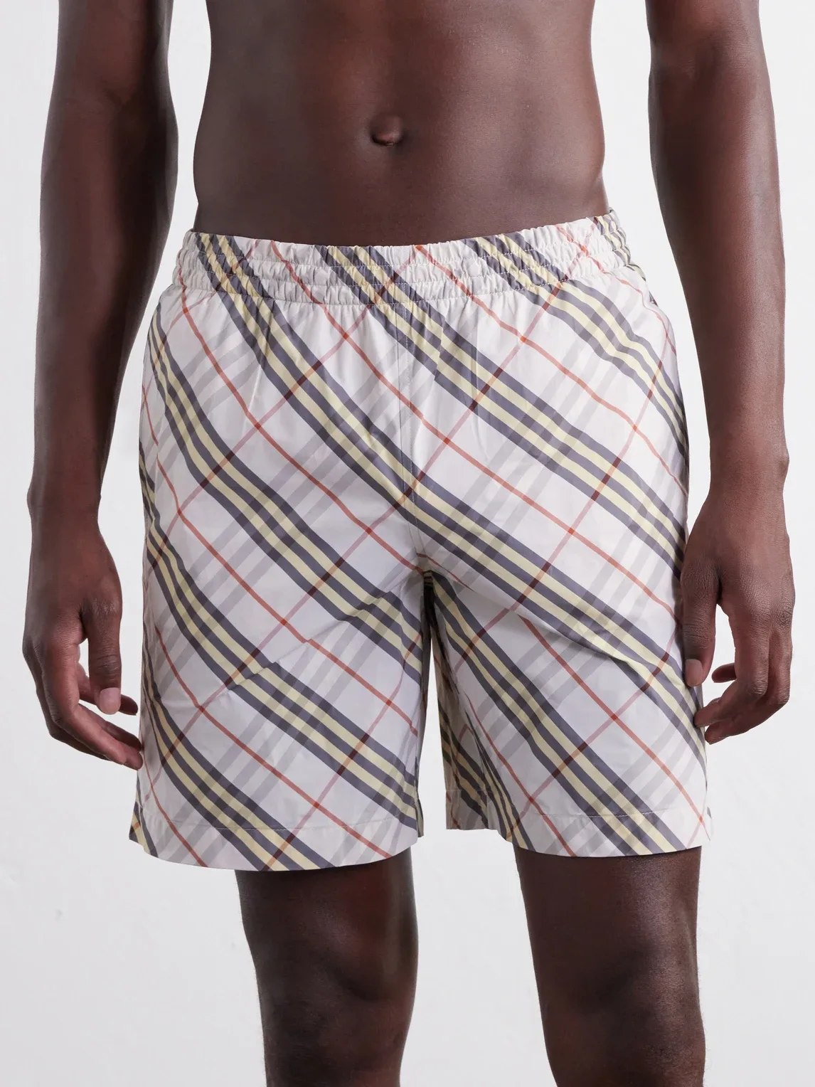 Treston Straight-Leg Mid-Length Checked Swim Shorts by Burberry