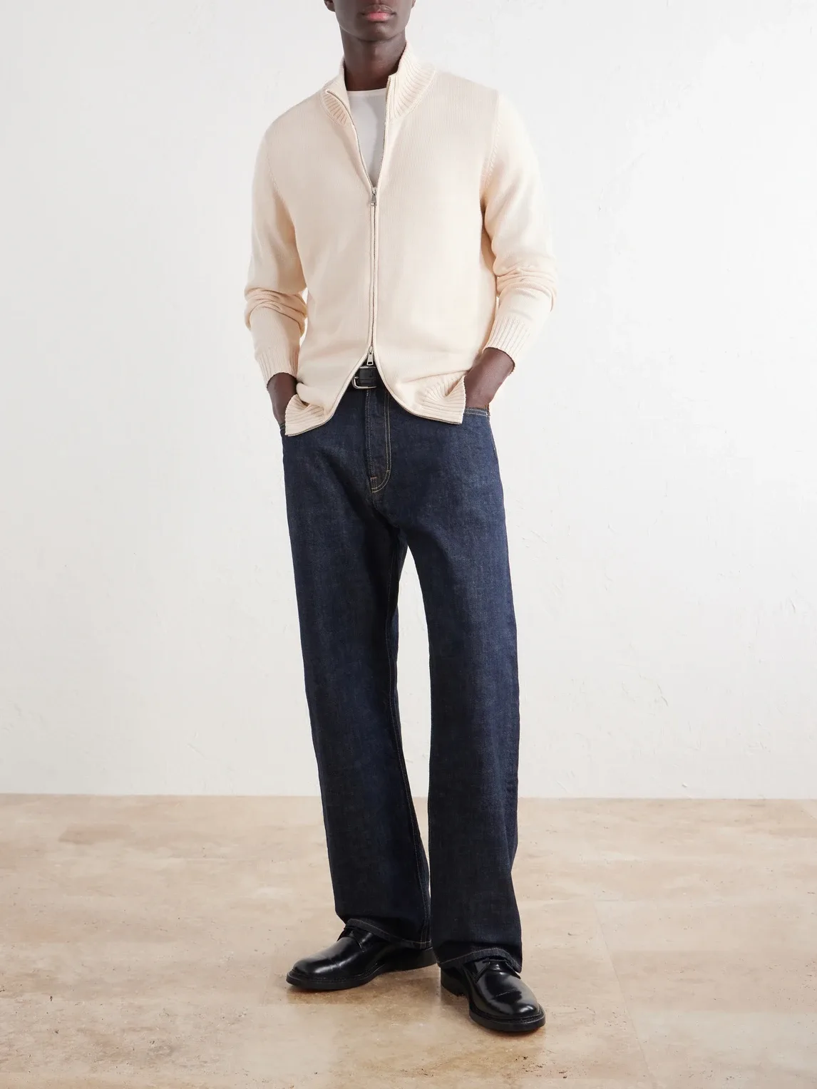 Cotton Zip-Up Sweater