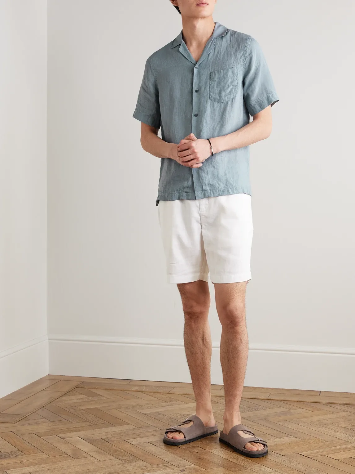 Felipe Straight-Leg Linen and Cotton-Blend Drawstring Shorts by Frescobol Carioca