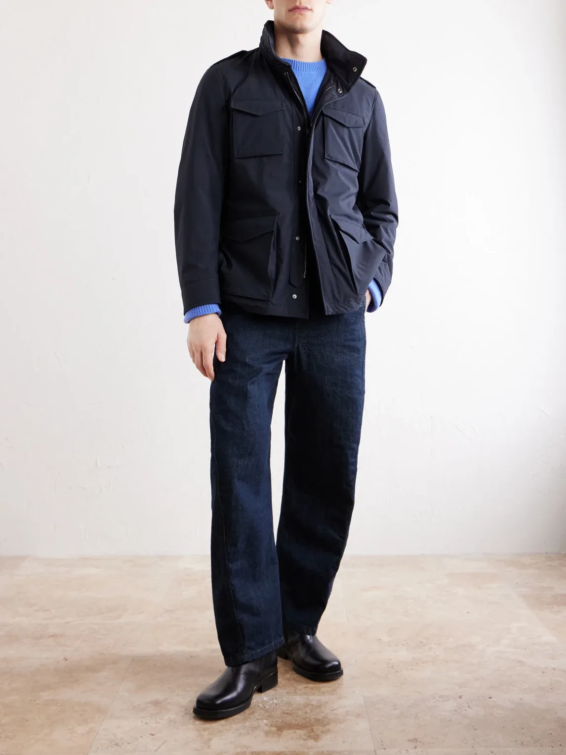 Four Pockets Woven Jacket by Herno