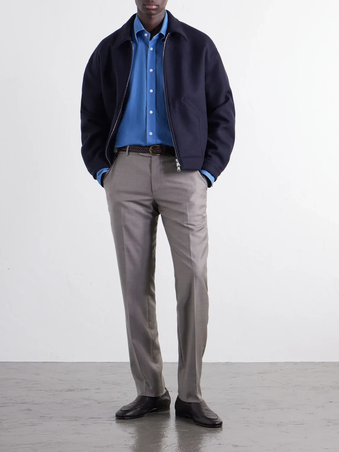 Slim-Fit Wool-Gabardine Trousers