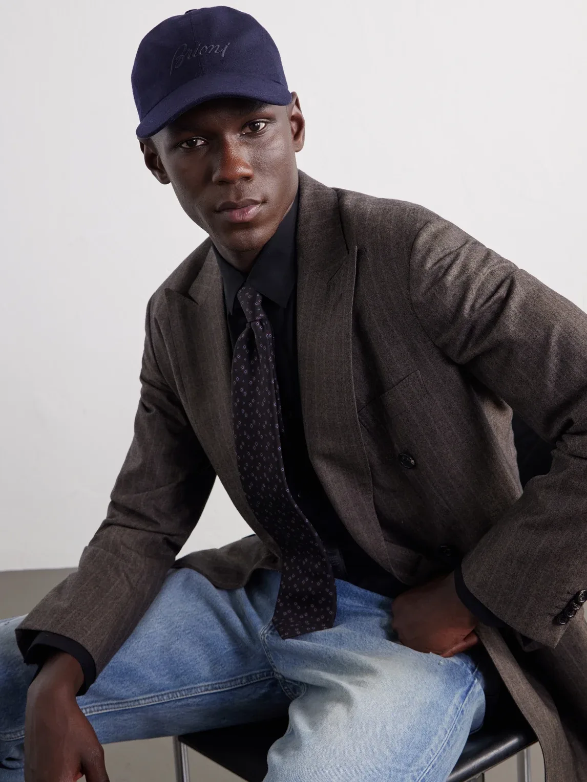 Logo-Embroidered Cashmere-Blend Baseball Cap by Brioni