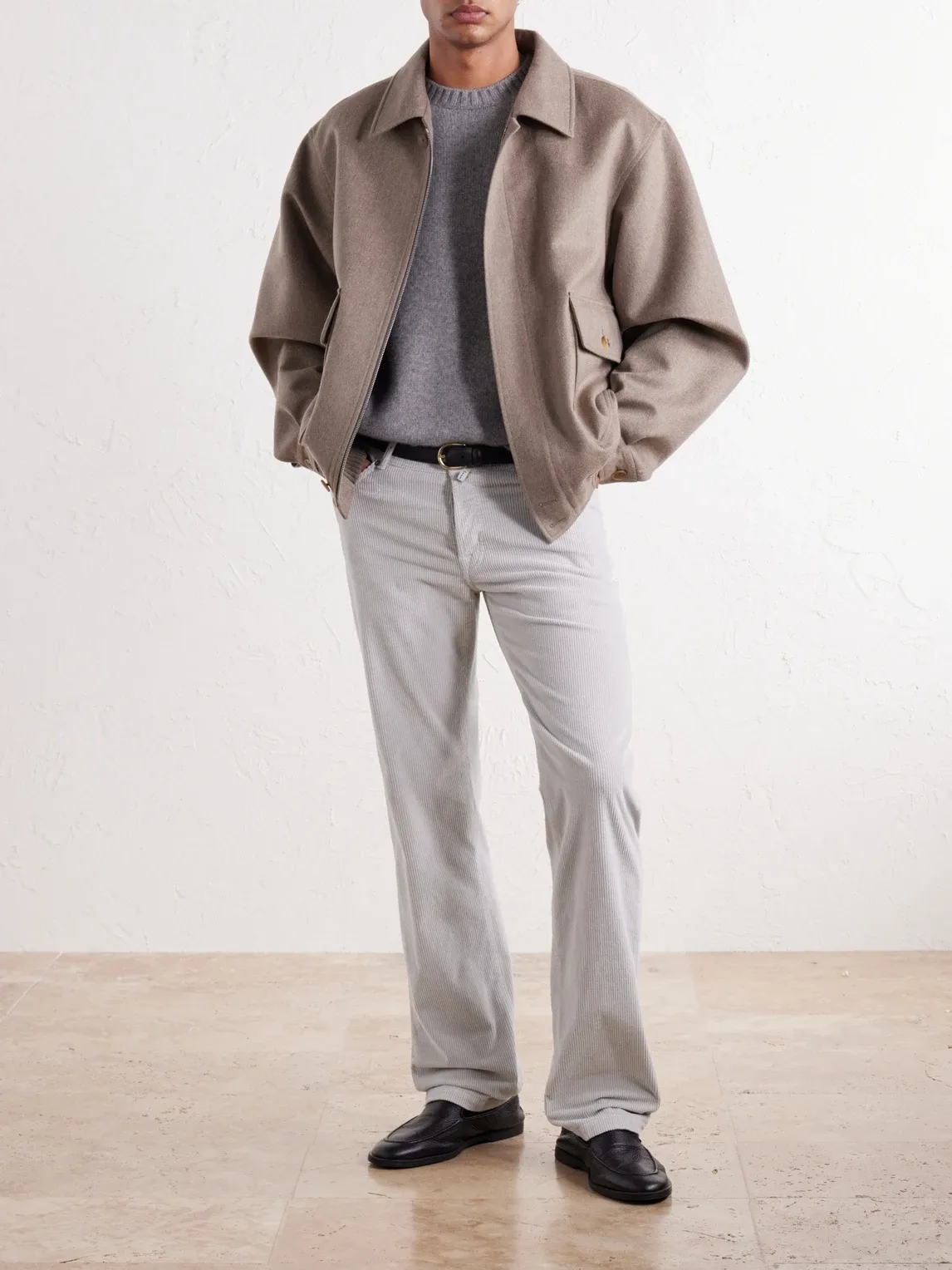 Straight-Leg Cotton-Blend Corduroy Trousers