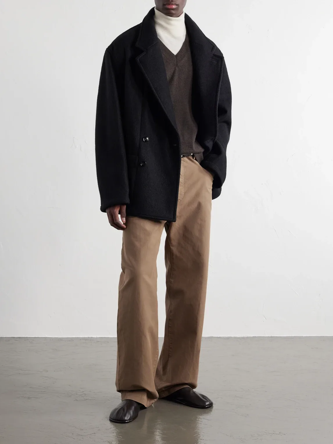 Double-Breasted Wool and Alpaca-Blend Felt Coat by Lemaire