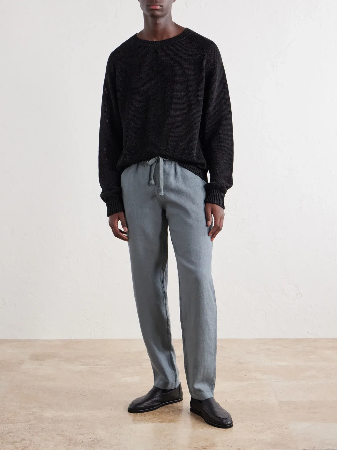 Straight-Leg Linen Drawstring Trousers by Fedeli
