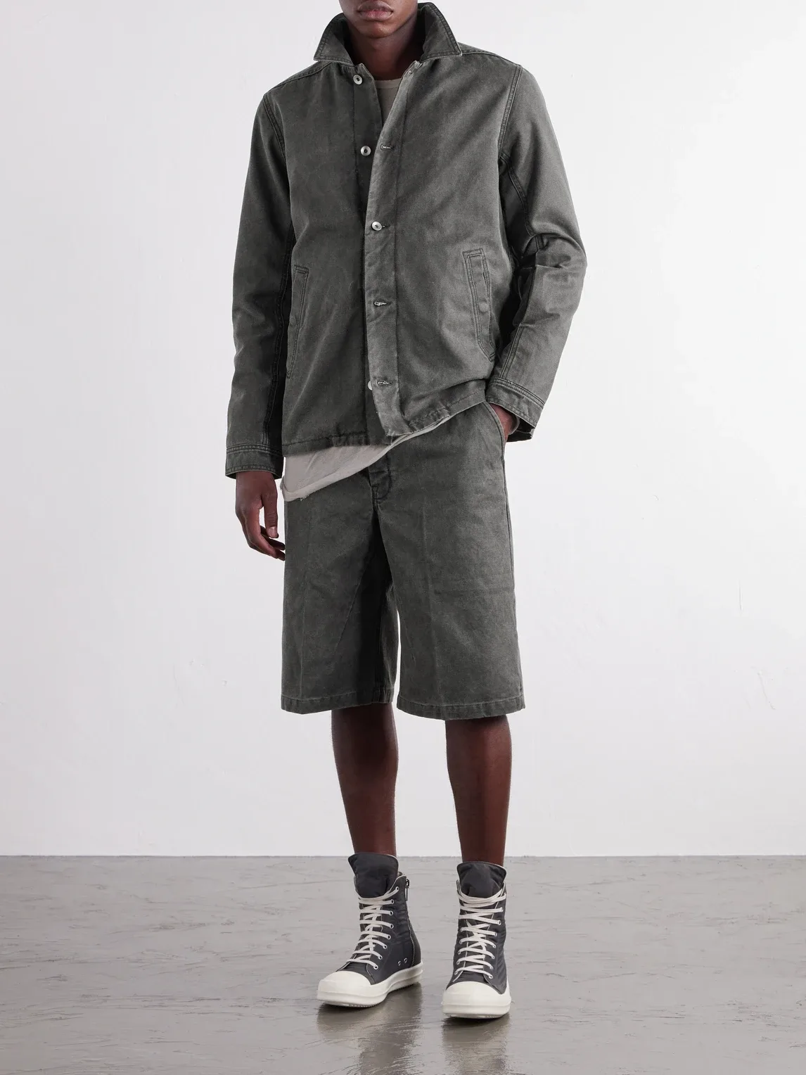 Drkshdw by Rick Owens Brad Cotton-Canvas Overshirt by Rick Owens