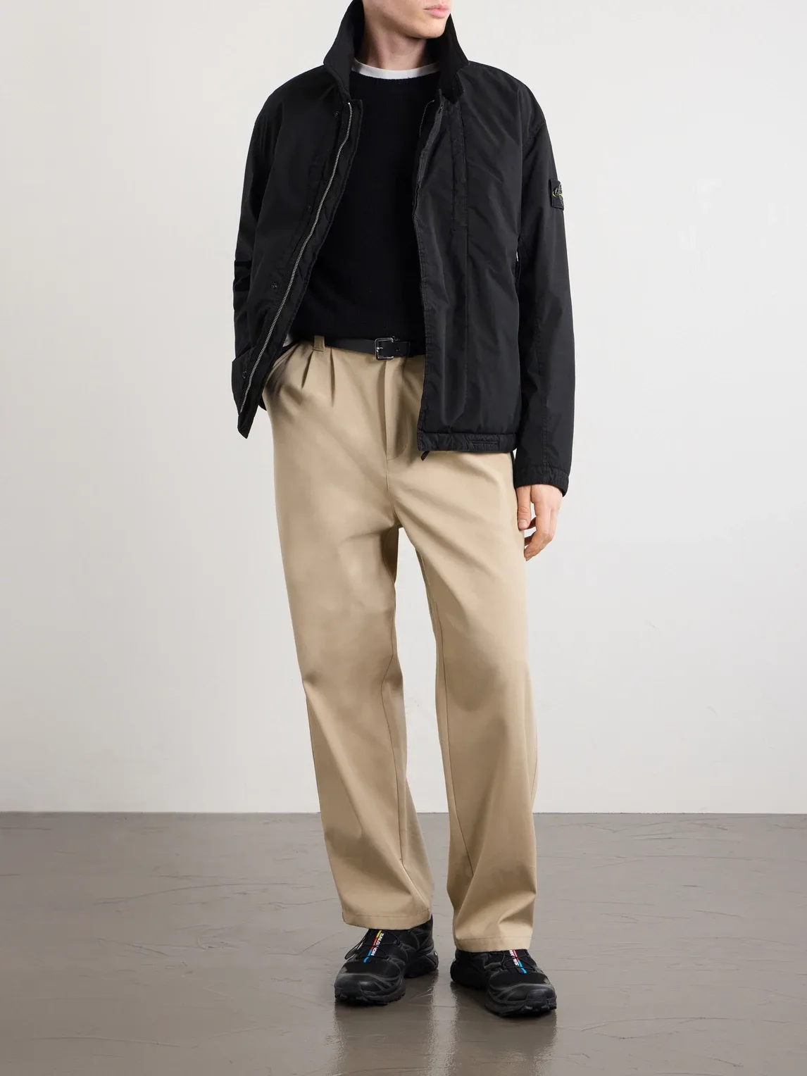 Garment-Dyed Light Compact Touch Poly-TC Shell Jacket by Stone Island