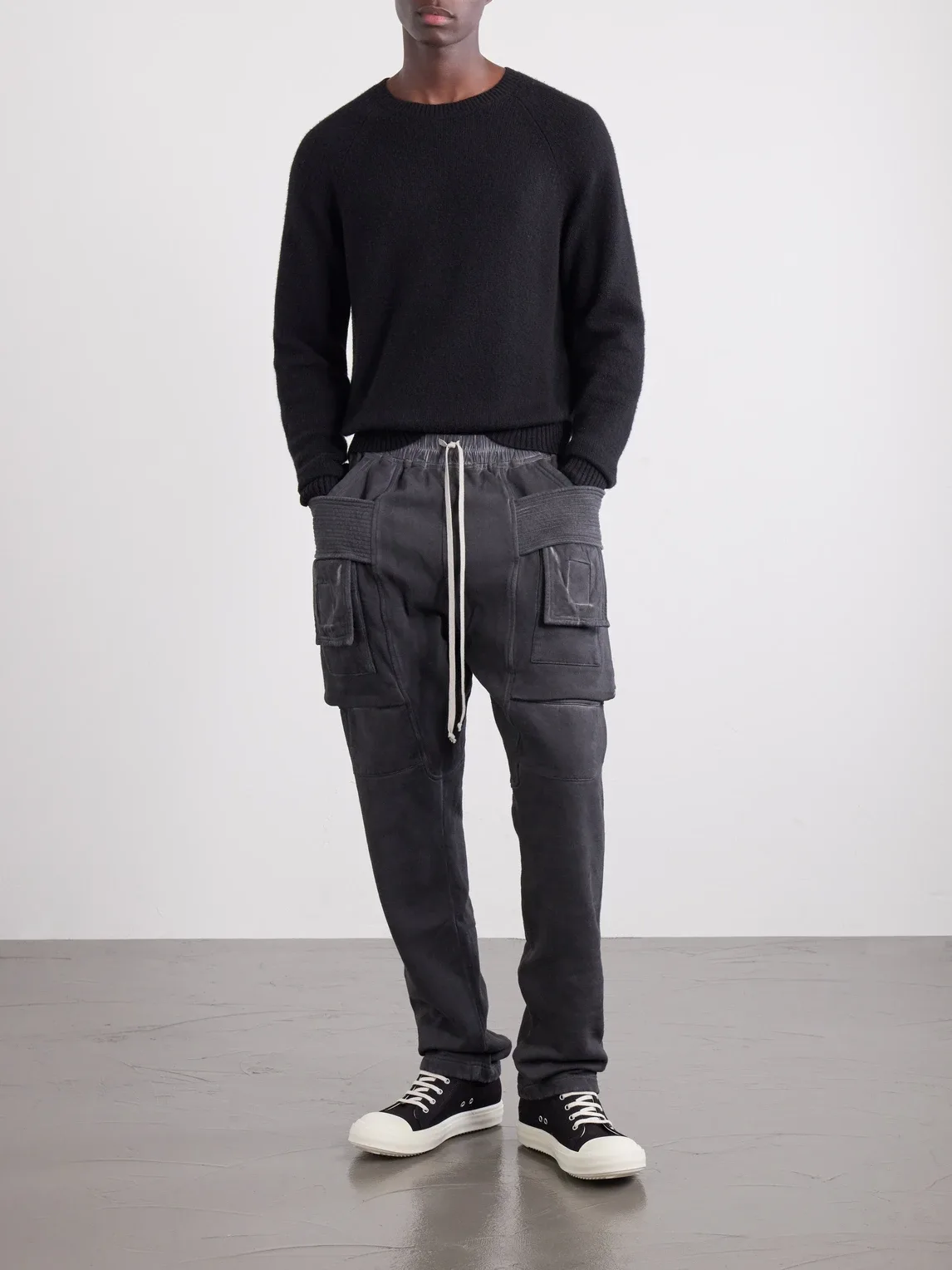 Drkshdw by Rick Owens Creatch Straight-Leg Cotton-Blend Jersey Cargo Sweatpants by Rick Owens