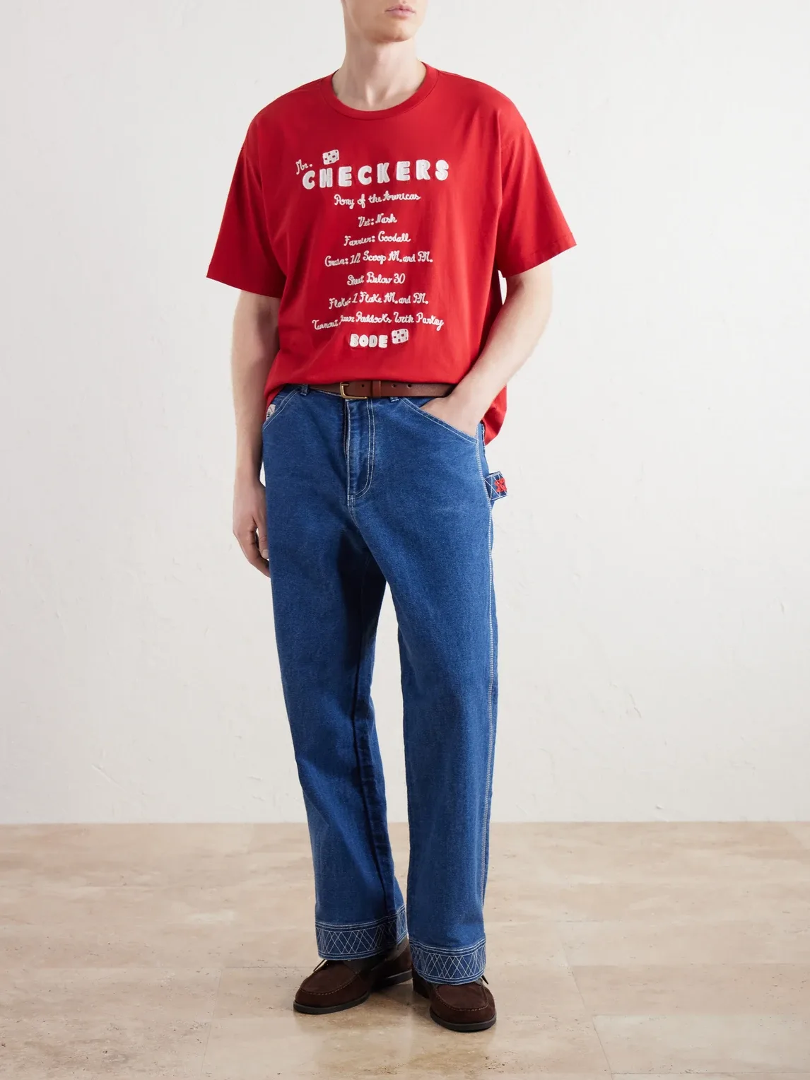 Embroidered Cotton-Jersey T-Shirt by Bode