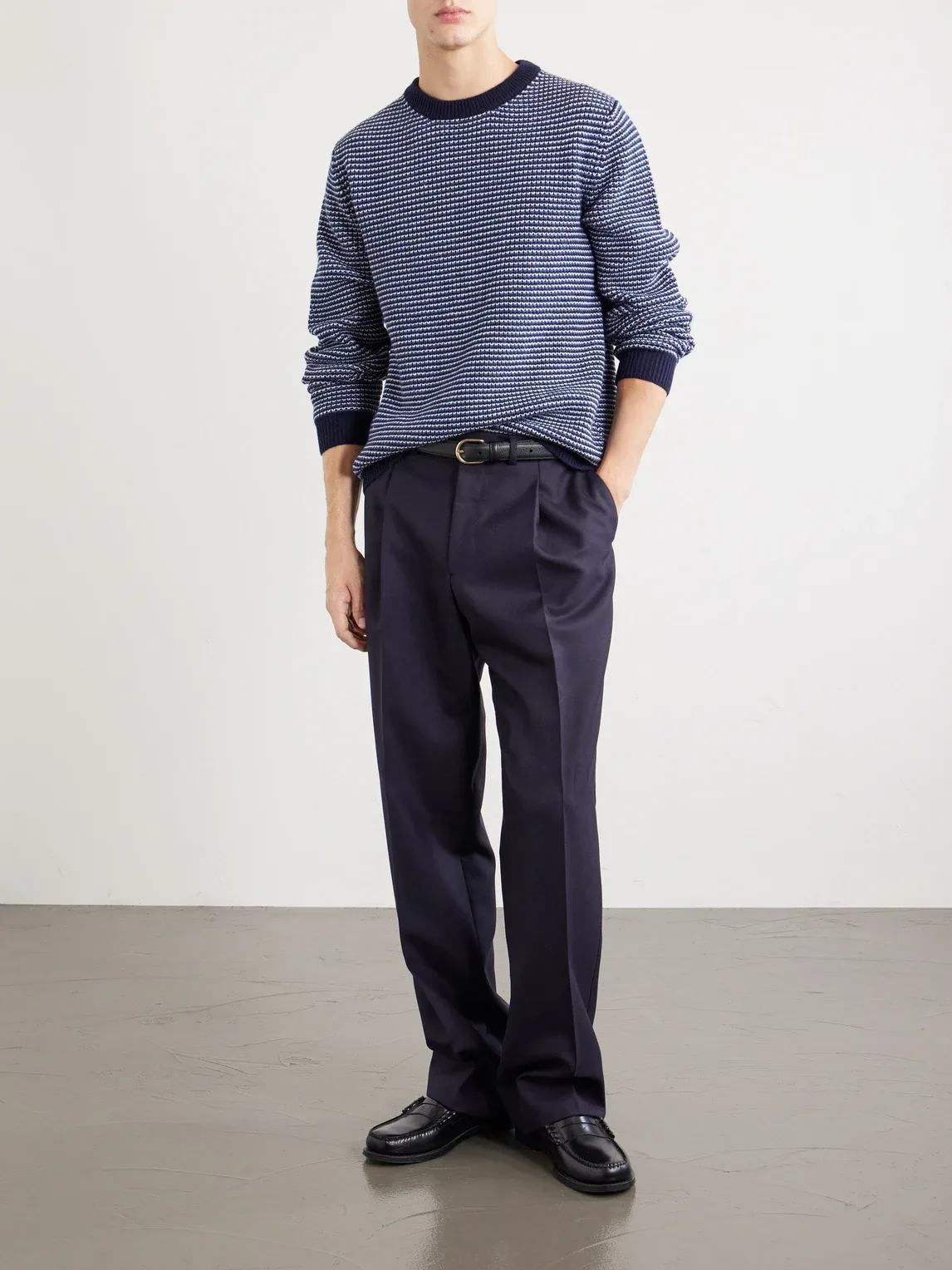 Striped Wool and Cashmere-Blend Sweater