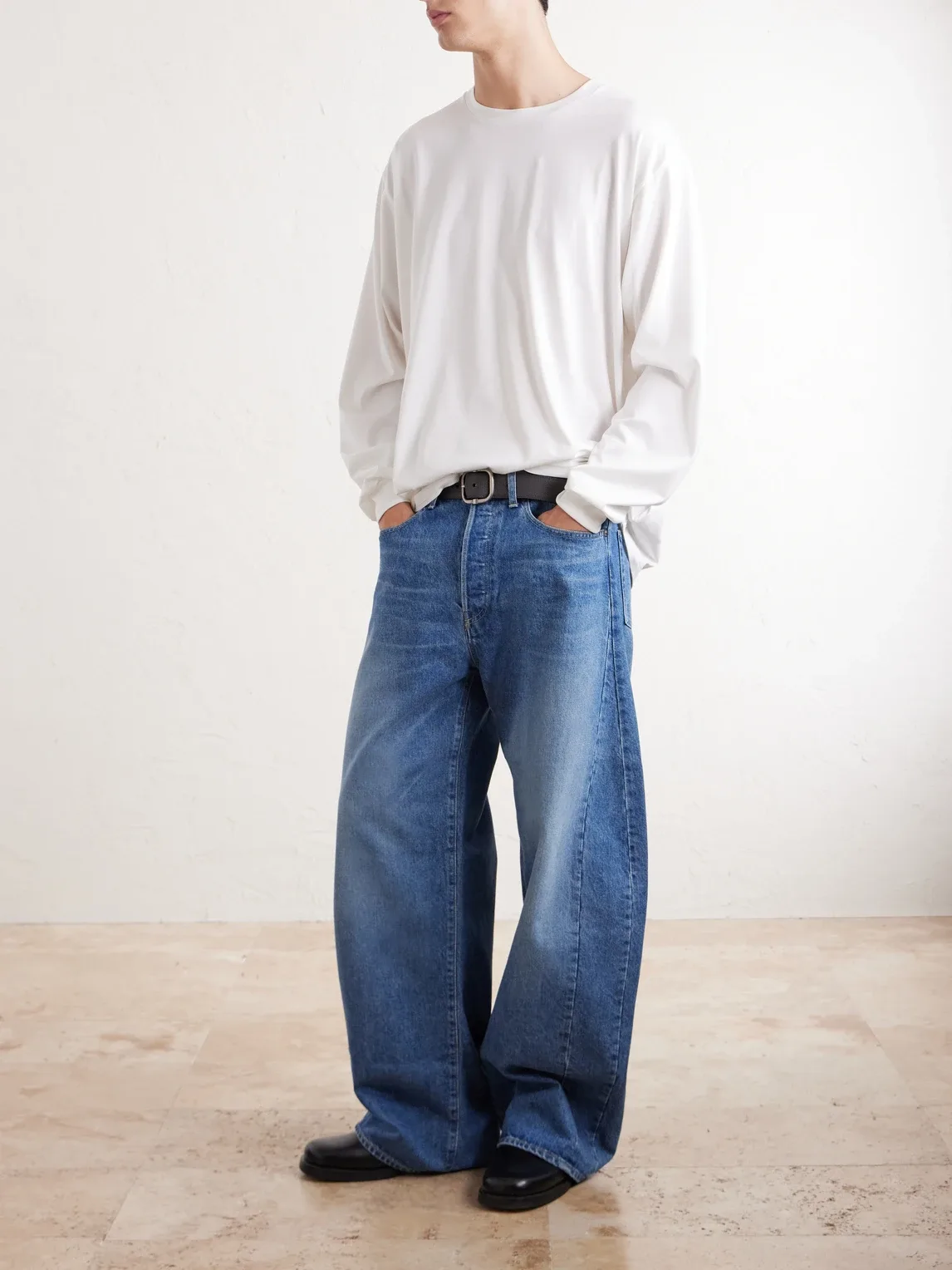 Deformation Panelled Wide-Leg Jeans by Ssstein