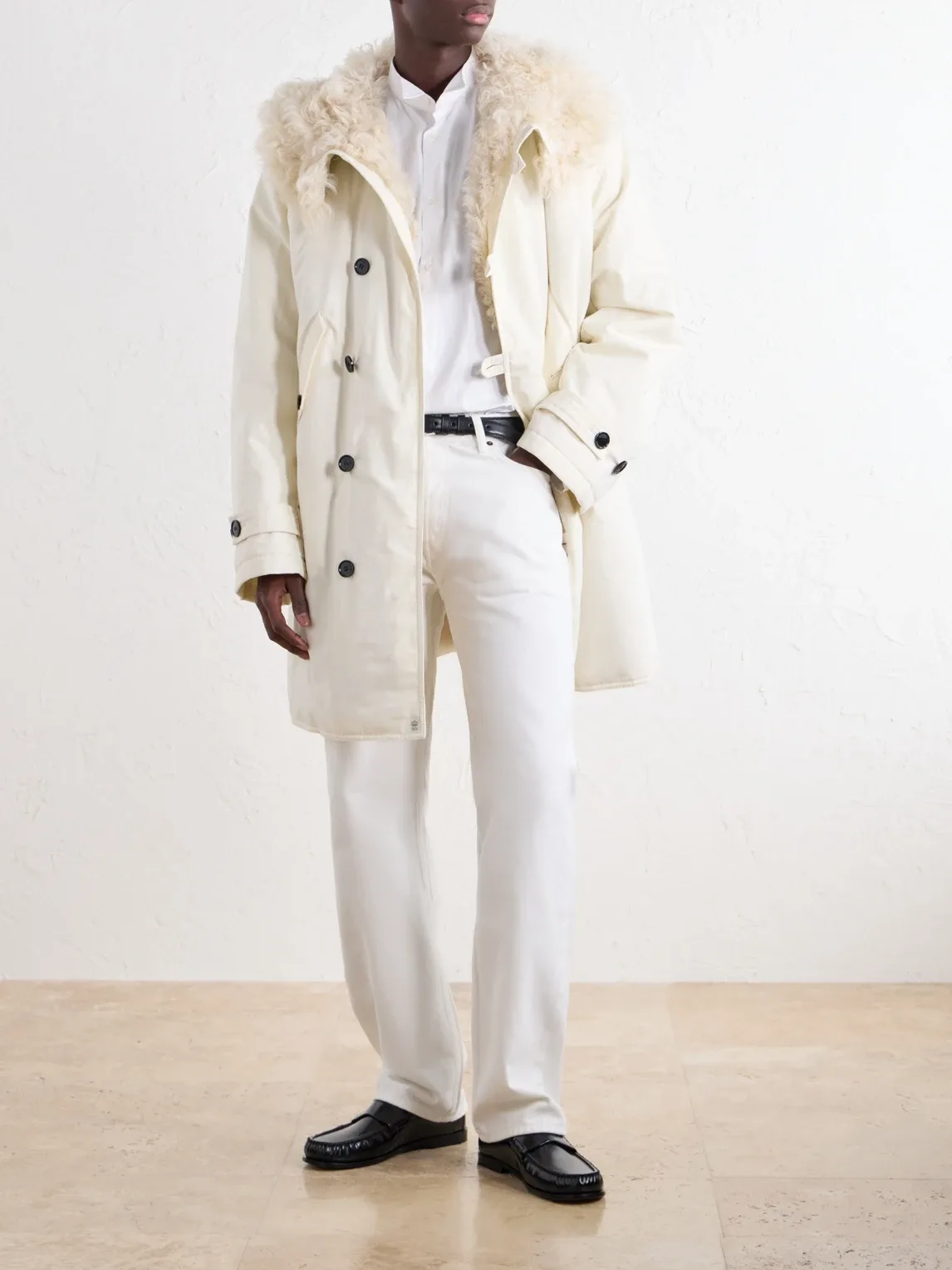 Hooded Shearling-Lined Cotton-Ripstop Parka by Totême