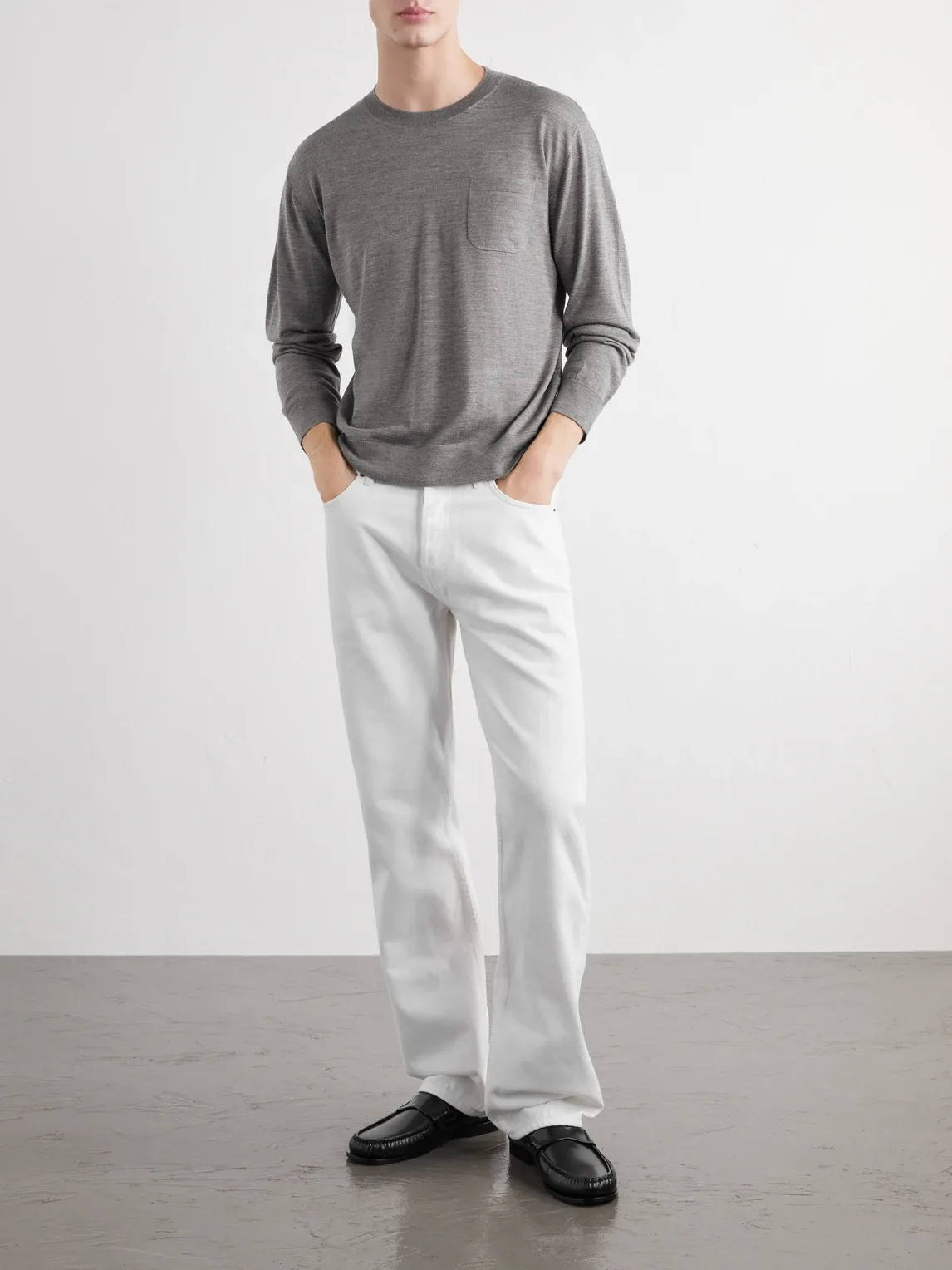 Merino Wool and Silk-Blend Sweater by Totême