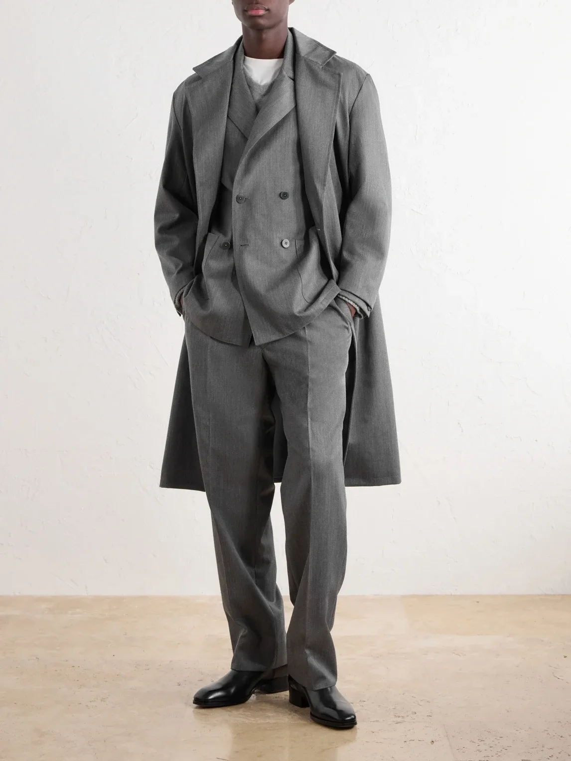 Double-Breasted Wool-Twill Suit Jacket by Stffa