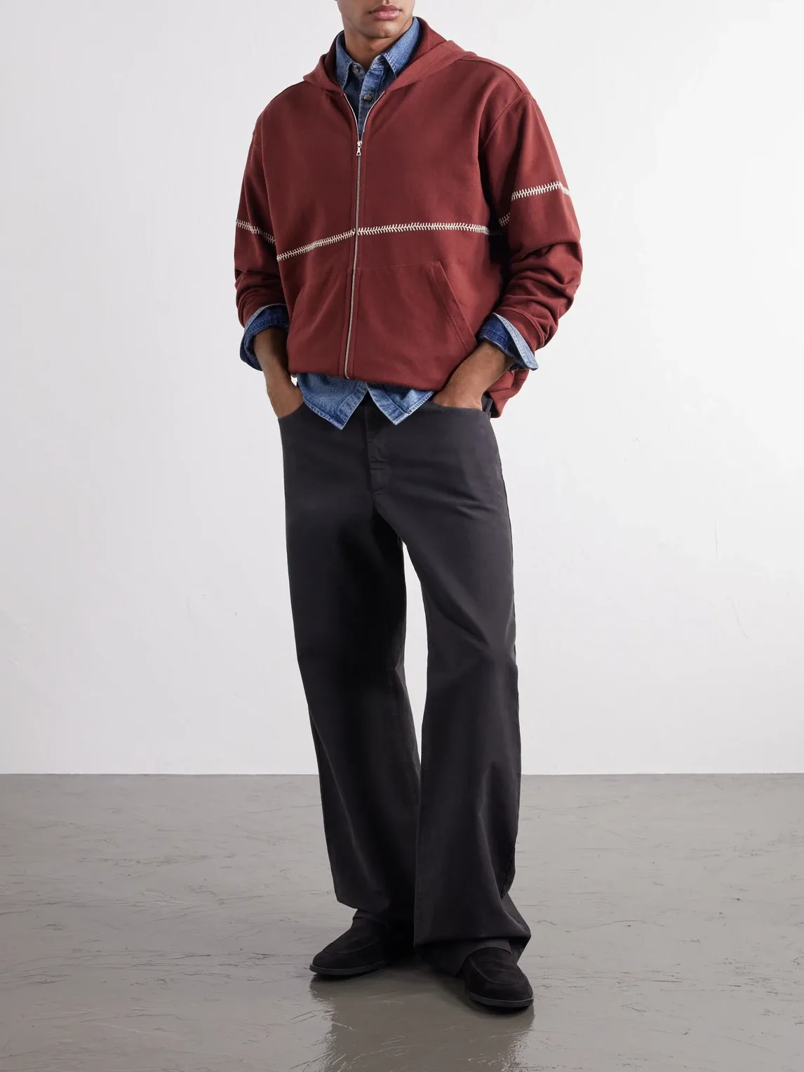 Rabari Cotton-Jersey Zip-Up Hoodie