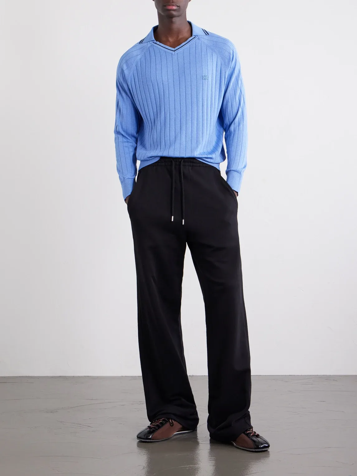 Roots Logo-Embroidered Knitted Polo Shirt by Wales Bonner